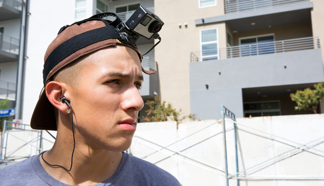 Roland WEARPRO Mic and a GoPro HERO camera Roland WEARPRO Mic and a GoPro HERO camera