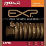 Струны для акустической гитары D'ADDARIO EXP15 EXP Phosphor Bronze Extra Light