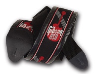GIBSON ASGG-700 WOVEN STYLE 3' STRAP W/GIBSON LOGO - RED