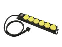 Сетевой удлинитель - распределитель питания Distributor 6-fold IP44 bk 1.5m (30240154)