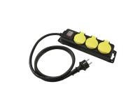 Сетевой удлинитель - распределитель питания Distributor 3-fold IP44 bk 1.5m  (30240115)