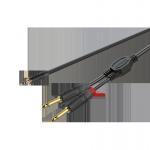 GPTC100L1.5 Roxtone Готовый аудио кабель для ноутбука , Разъемы: Jack 1x3.5 RMJ3P-BG(stereo) - 2x Jack -6,3(RJ2P-BG)-1.5 метра