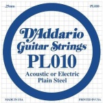 Струна для акустической гитары D'ADDARIO PL010 Plain Steel
