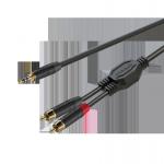 GPTC140L1.5 Roxtone Готовый аудио кабель мини джек - 2 тюльпана , Разъемы:Jack 1x3.5 RMJ3P-BG(stereo) - 2xRCA-M(RF2C-BG) -1,5 метра