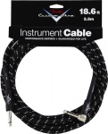 Инструментальный кабель FENDER CUSTOM SHOP PERFORMANCE SERIES CABLE 18.6', Angled, Black Tweed