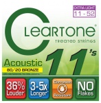 Струни для акустичної гітари CLEARTONE 7611 80/20 Bronze Custom Light 11-52