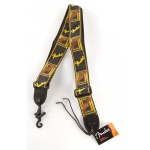 FENDER 2' MONOGRAMMED BLACK/YELLOW/BROWN STRAP