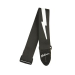 GIBSON ASGSBL-10 LIGHTNING BOLT STYLE 2 SAFETY STRAP-JET BLACK