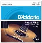 Струны для гитары D`ADDARIO EJ40 SILK & STEEL FOLK 11-47