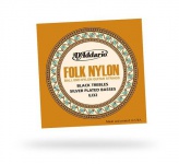 Струни для класичної гітари D'ADDARIO EJ32 FOLK NYLON Silver Ball End Black Treble