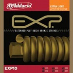 Струны для акустической гитары D'ADDARIO EXP10 EXP 80/20 Bronze Extra Light