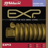 Струны для акустической гитары D&#039;ADDARIO EXP13 EXP 80/20 Bronze Custom Light