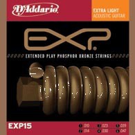 Струни для акустичної гітари D&#039;ADDARIO EXP15 EXP Phosphor Bronze Extra Light