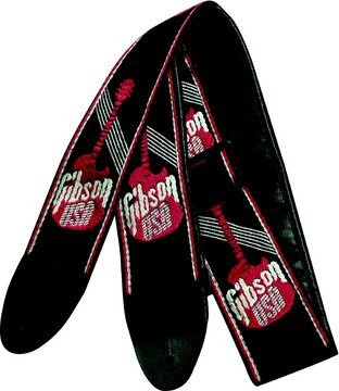 GIBSON ASGG-600 WOVEN STYLE 2&#039; STRAP W/GIBSON LOGO - RED