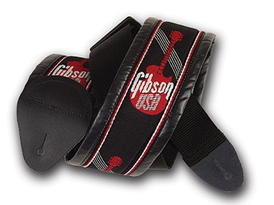 GIBSON ASGG-700 WOVEN STYLE 3&#039; STRAP W/GIBSON LOGO - RED