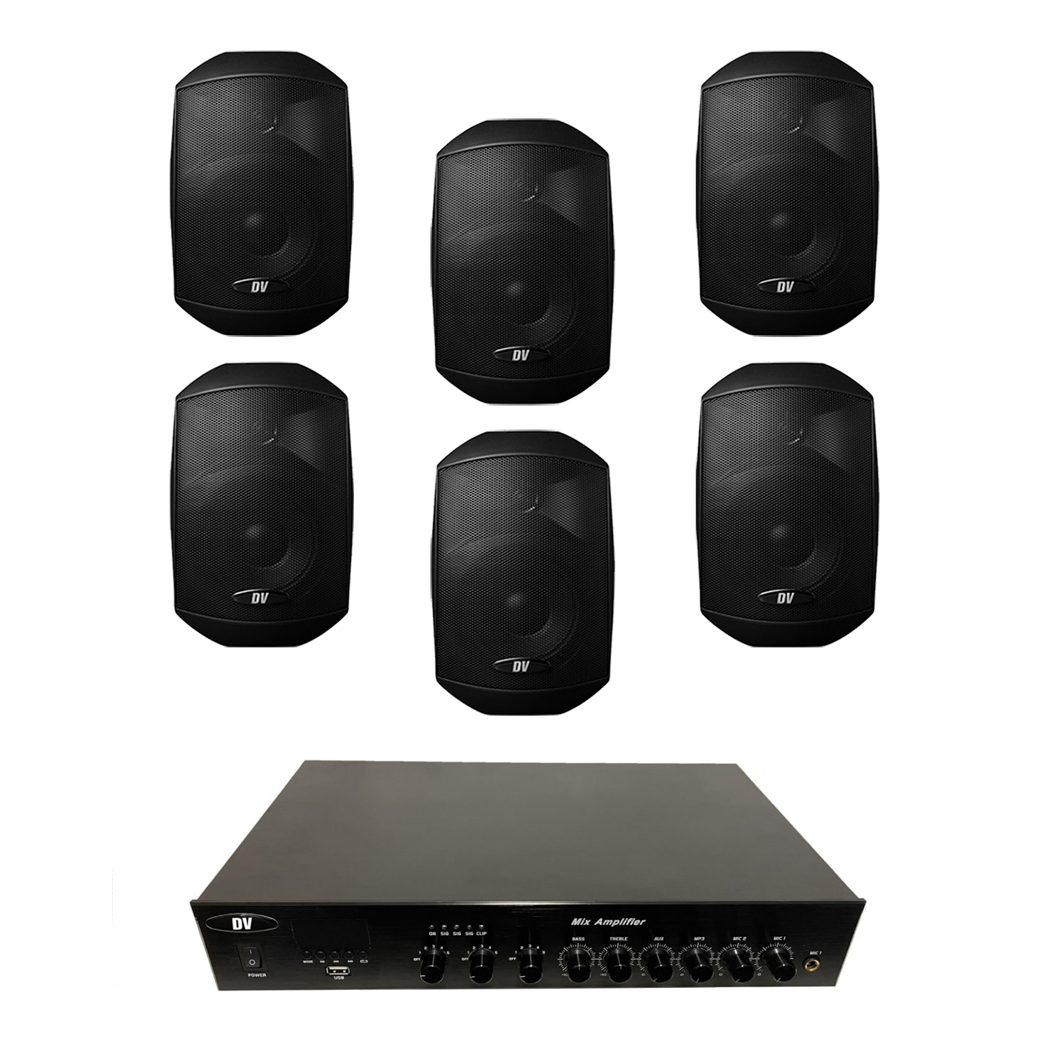 Акустическая система Комплект звуку DV audio LA606MS4B для приміщення до 120 м.кв
