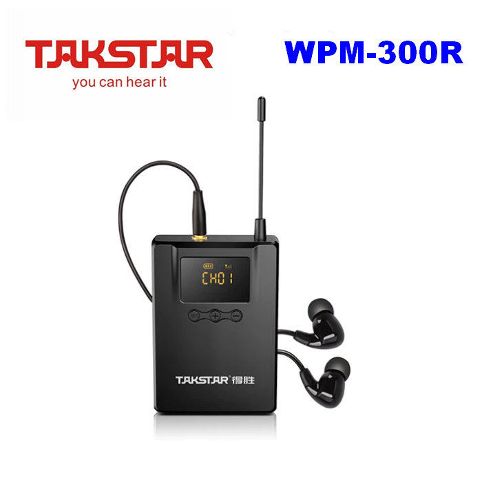 WPM-300R (520-600MHz) Такстар - напоясный приемник для системы персонального мониторинга WPM-300, в комплекте с наушниками