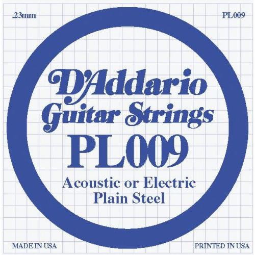 Струна для акустичної гітари D&#039;ADDARIO PL009 Plain Steel