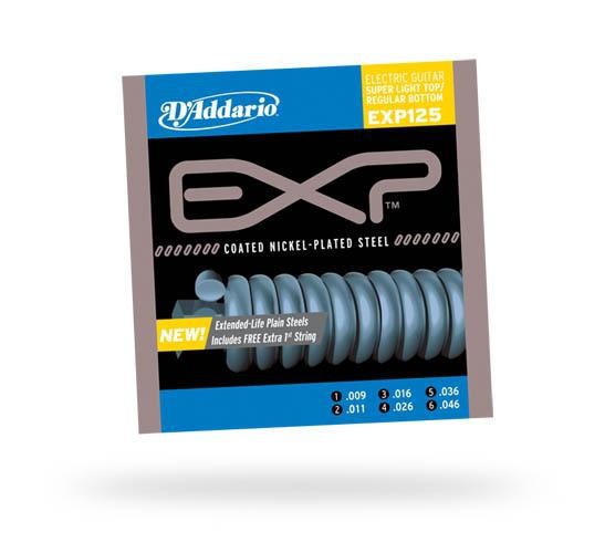 Струны для электрогитары D&#039;ADDARIO EXP125 EXP Super Light Top/Regular Bottom