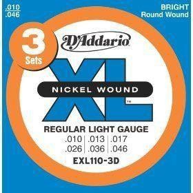 Струны для электрогитары D&#039;ADDARIO EXL110-3D XL Regular Light (3 set)