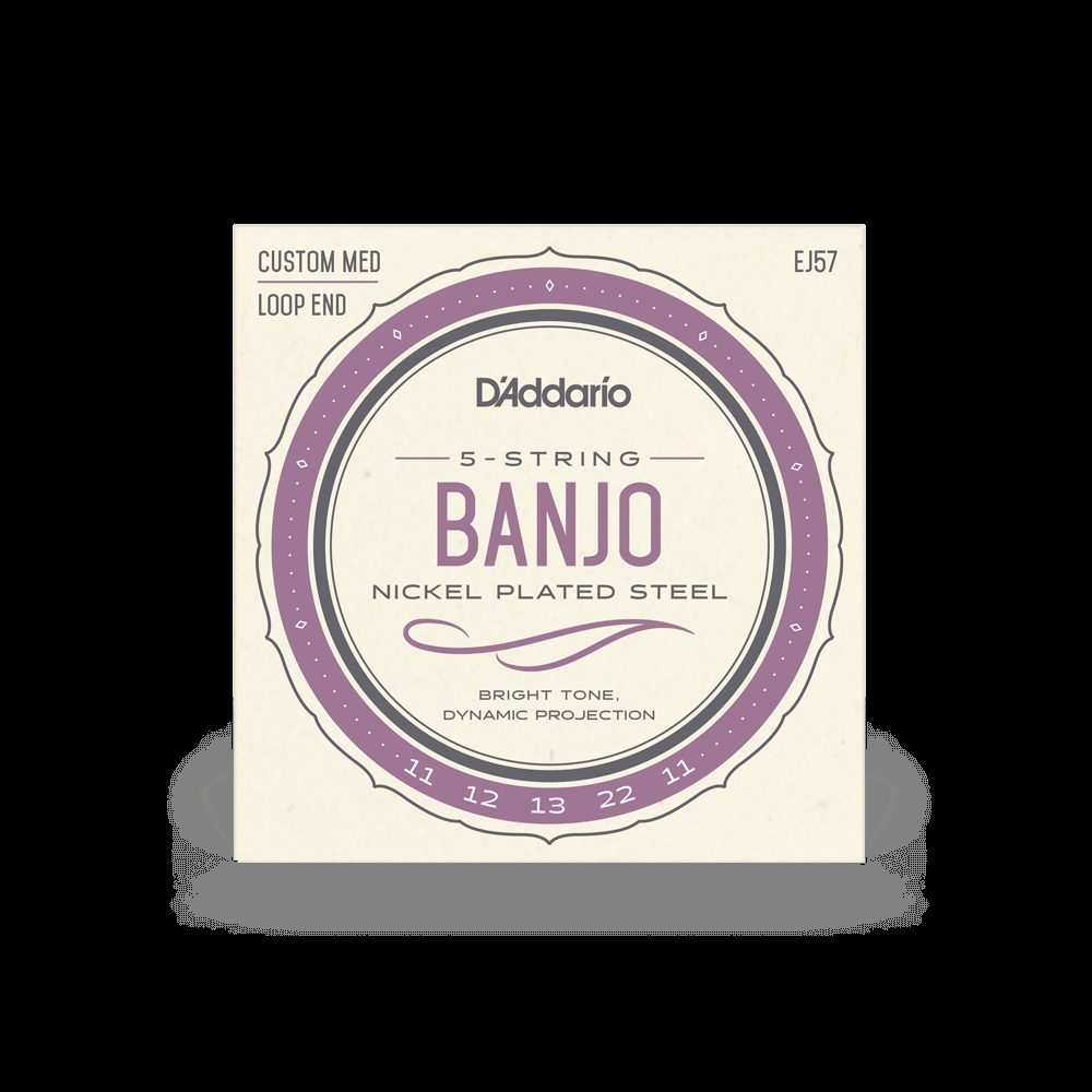 Струни для банджо, 5 струн, Custom Medium, никель D'ADDARIO EJ57