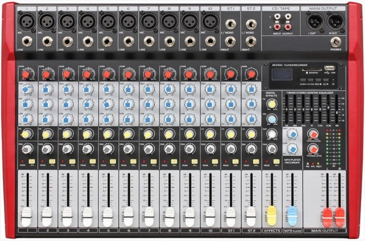 Мікшерний пульт MixMaster ST-122P (USB/SD) Активный микшерный пульт