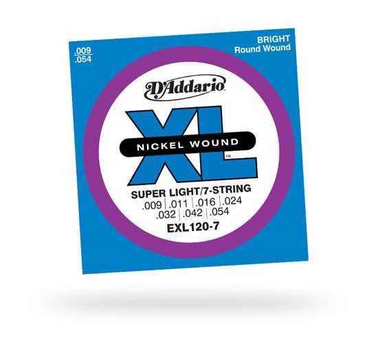 Струна для електрогітари D&#039;ADDARIO EXL120-7 XL 7 Super Light