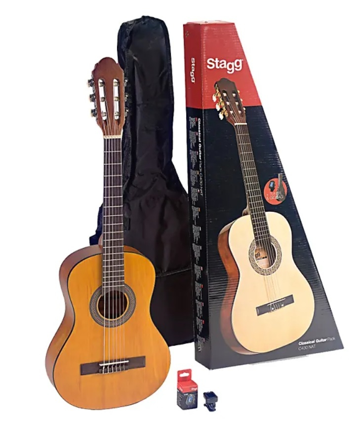 Классическая гитара для учебы, комплект STAGG C430 M NAT PACK