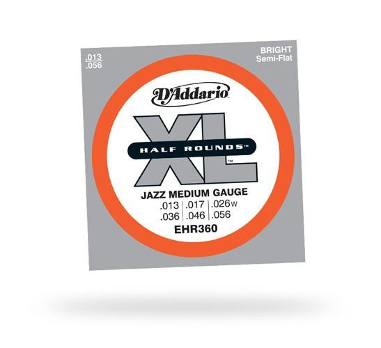 Струна для електрогітари D&#039;ADDARIO EHR360 XL Half Rounds Jazz Medium