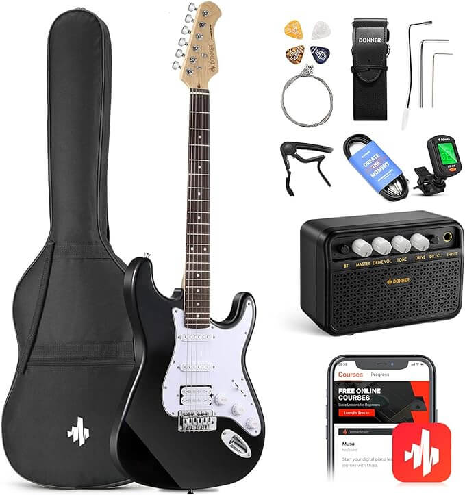 Комплект Donner Music DST-100 Sunburst Electric Guitar Kit Blac EC1099