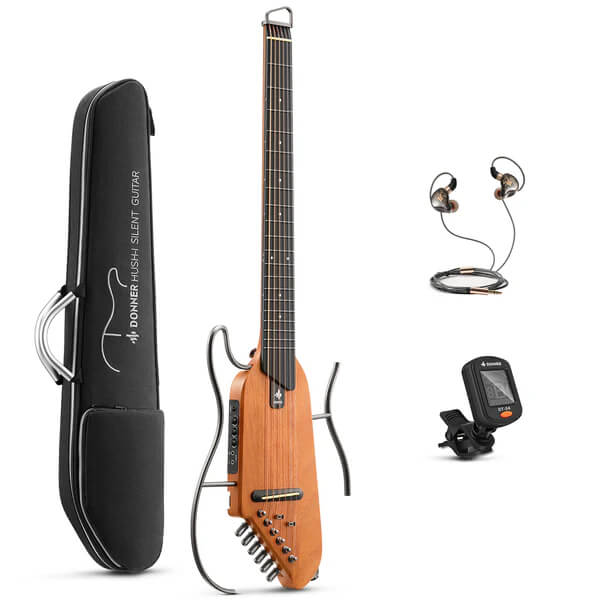 Комплект Donner Music HUSH-Ⅰ Silent Guitar Mahogany Natural EC1781