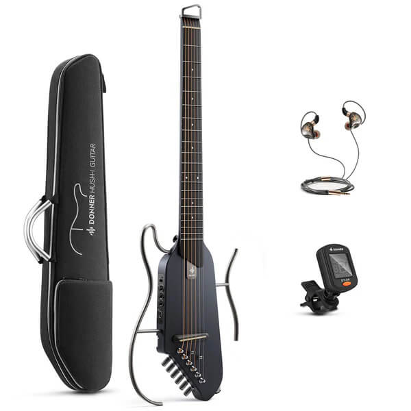Комплект Donner Music HUSH-Ⅰ Silent Guitar Maple Black EC1782