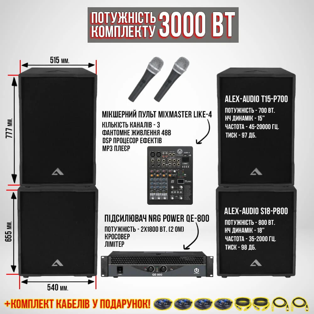 Акустичний комплект SET18 (3000 Вт)