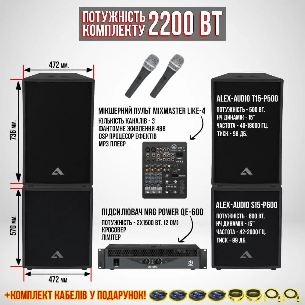 Акустический комплект SET15 (2200 Вт.)