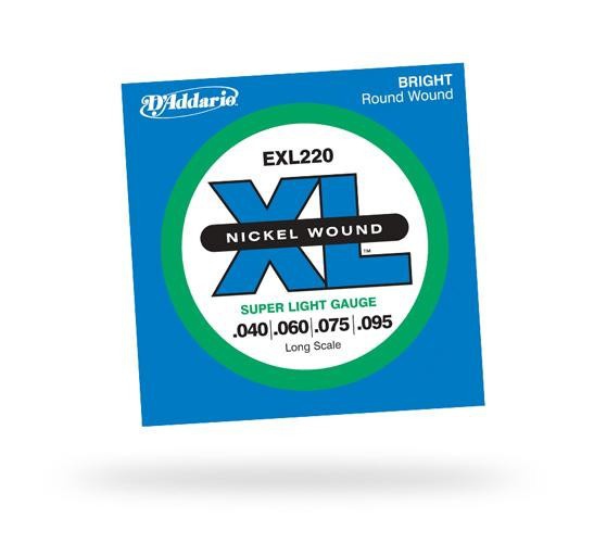 Струни для бас гітари D&#039;ADDARIO EXL220 XL Super Light 4str