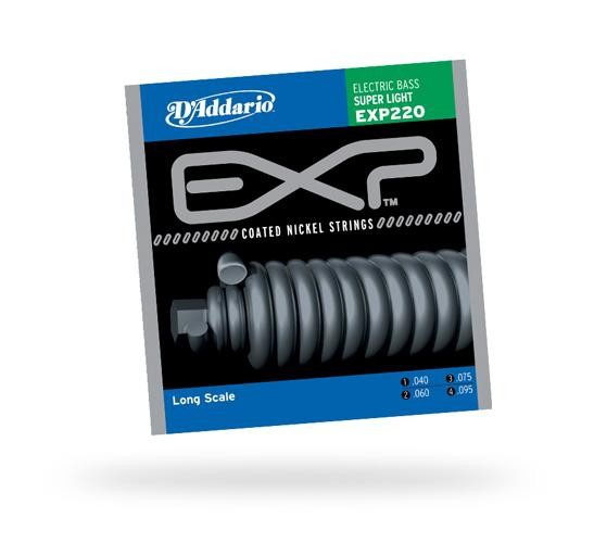 Струны для бас-гитары D'ADDARIO EXP165 EXP Light Top / Med Bottom 4str