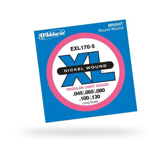 Струни для бас гітари D&#039;ADDARIO EXL170-5 XL Regular Light 5str