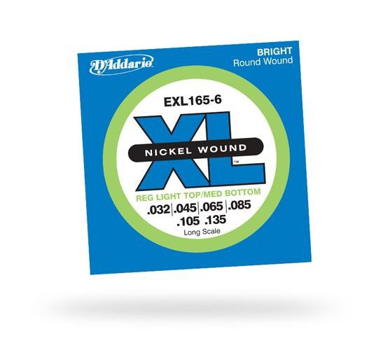 Струни для бас гітари D&#039;ADDARIO EXL165-6 XL Regular Light Top Medium Bottom 6str