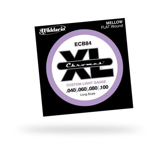 Струни для бас гітари D&#039;ADDARIO ECB84 XL Chromes Flat Wound Bass