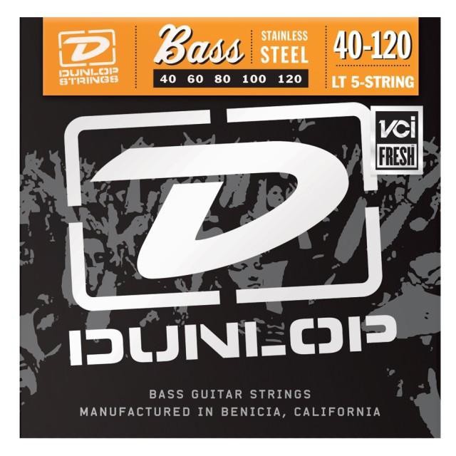 Струни для бас гітари DUNLOP DBS40120 STAINLESS STEEL LIGHT 5 STRING 40-120