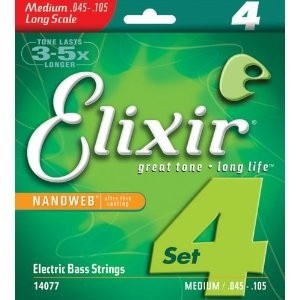 Струны для бас-гитары Elixir 4S NW M XL