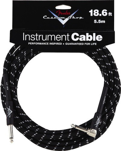 Инструментальный кабель FENDER CUSTOM SHOP PERFORMANCE SERIES CABLE 18.6&#039;, Angled, Black Tweed