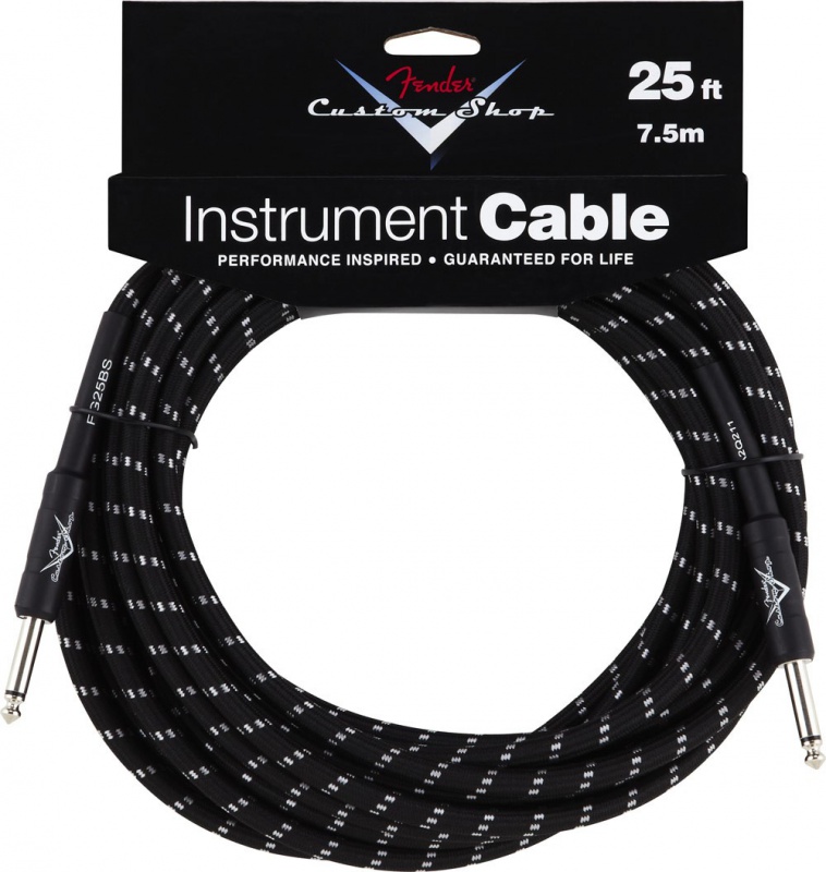 FENDER Custom Shop Performance Series Cable, 25&#039;, Black Tweed