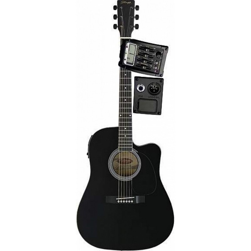 Электроакустическая гитара Stagg SW203CETU BK