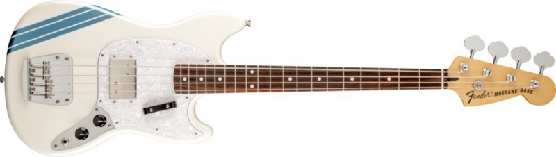 Бас-гитара FENDER PAWN SHOP MUSTANG BASS Olympic White with stripe