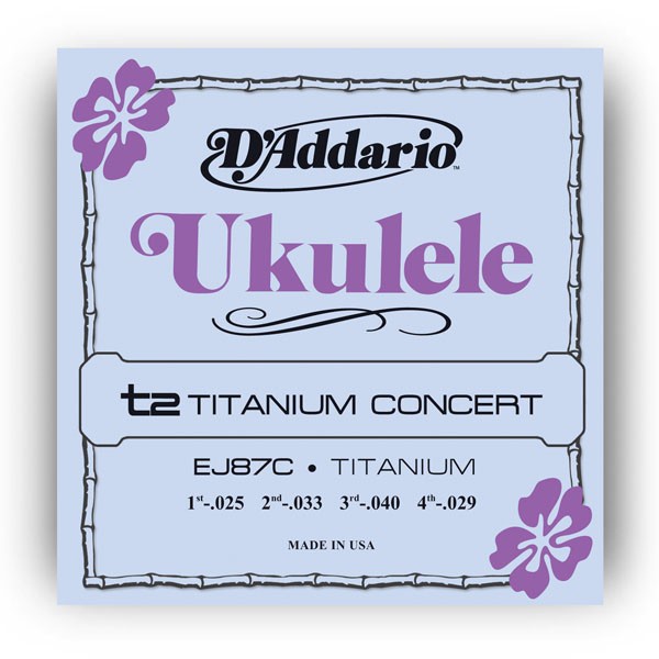 Струны для укулеле D`ADDARIO EJ87C TITANIUM UKULELE CONCERT