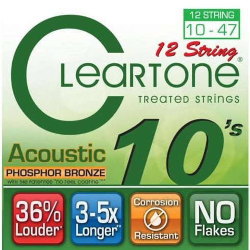 Струни для акустичної гітари CLEARTONE 7410-12 Acoustic Phosphor Bronze 12-String