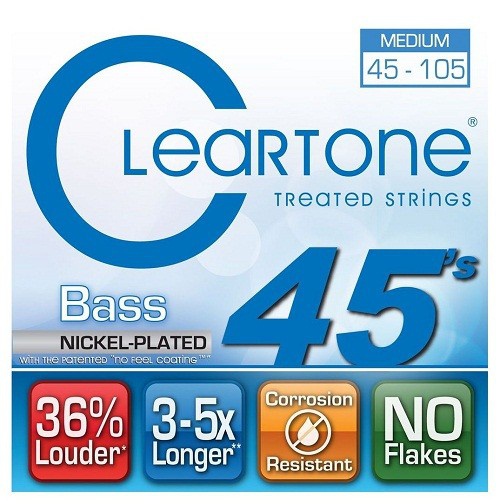 Струни для бас-гітари CLEARTONE 6445 BASS NICKEL-PLATED MEDIUM 45-105