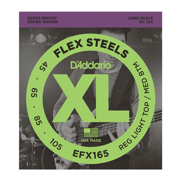 D`ADDARIO EFX165 XL FLEX STEELS REG LIGHT TOP / MED BOTTOM 45-105