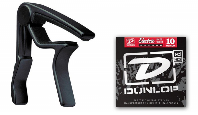 Каподастр DUNLOP 87BE 10EL TRIGGER ELECTRIC CAPO PLUS STRINGS